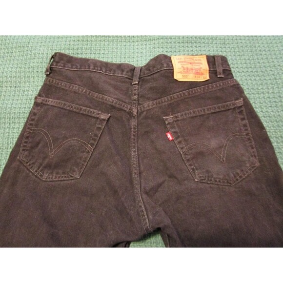 LEVI 505 Black Denim Jeans-Regular Fit  34 x 32 - Picture 2 of 6